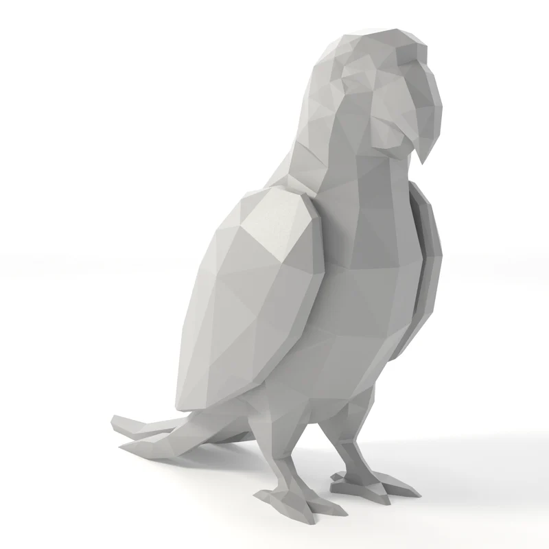 The parrot as an unpainted grey model
